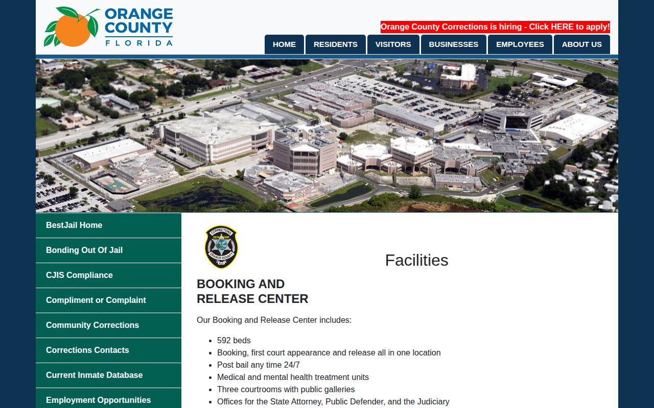 Orange County Main Facility Jail release system facilities view