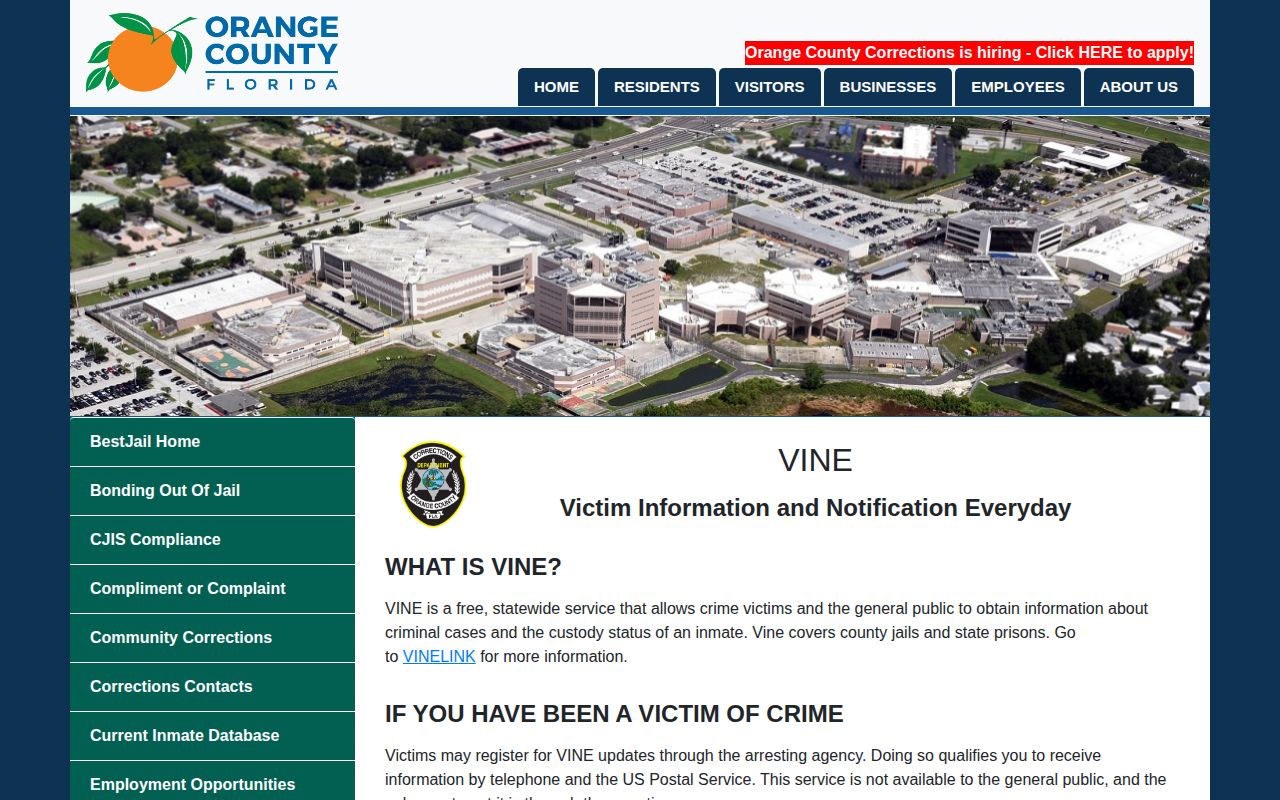 Orange County VINE release notification coverage and cadence