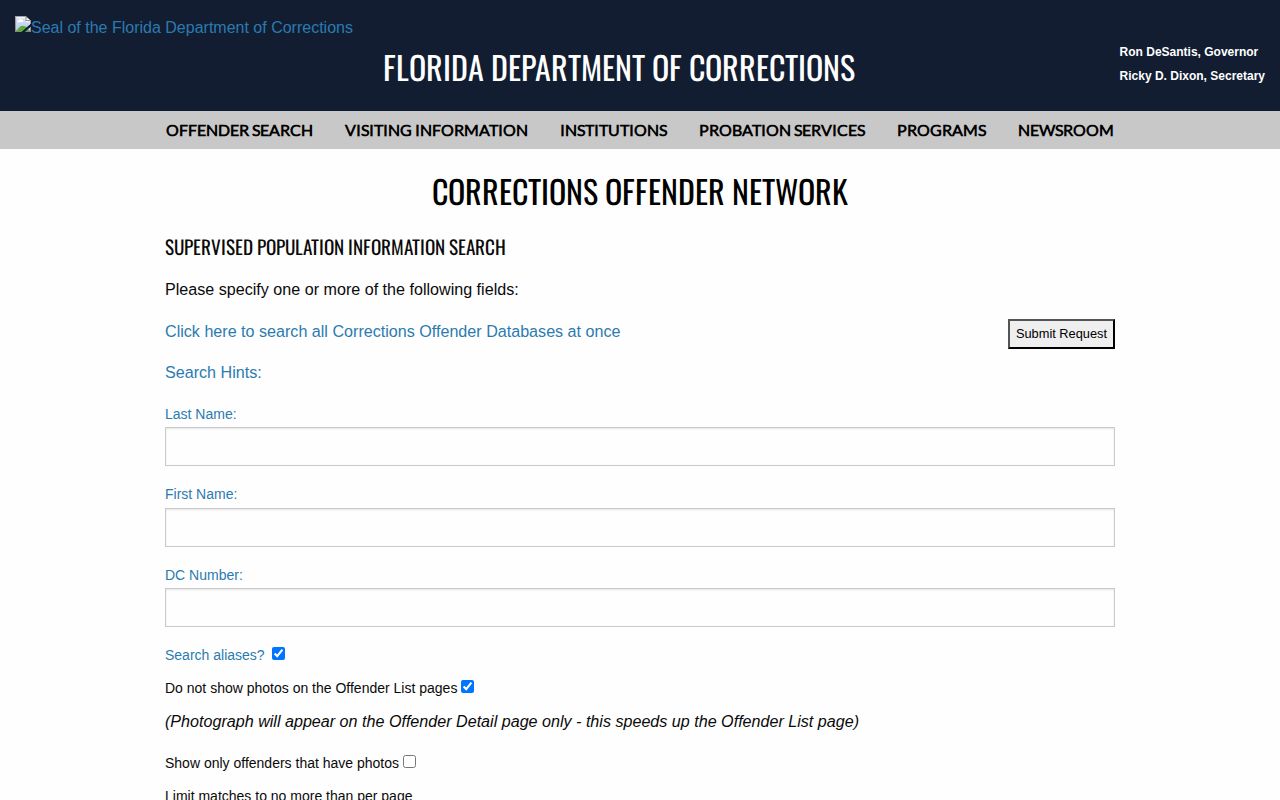 FDC community supervision search for Orange County released people