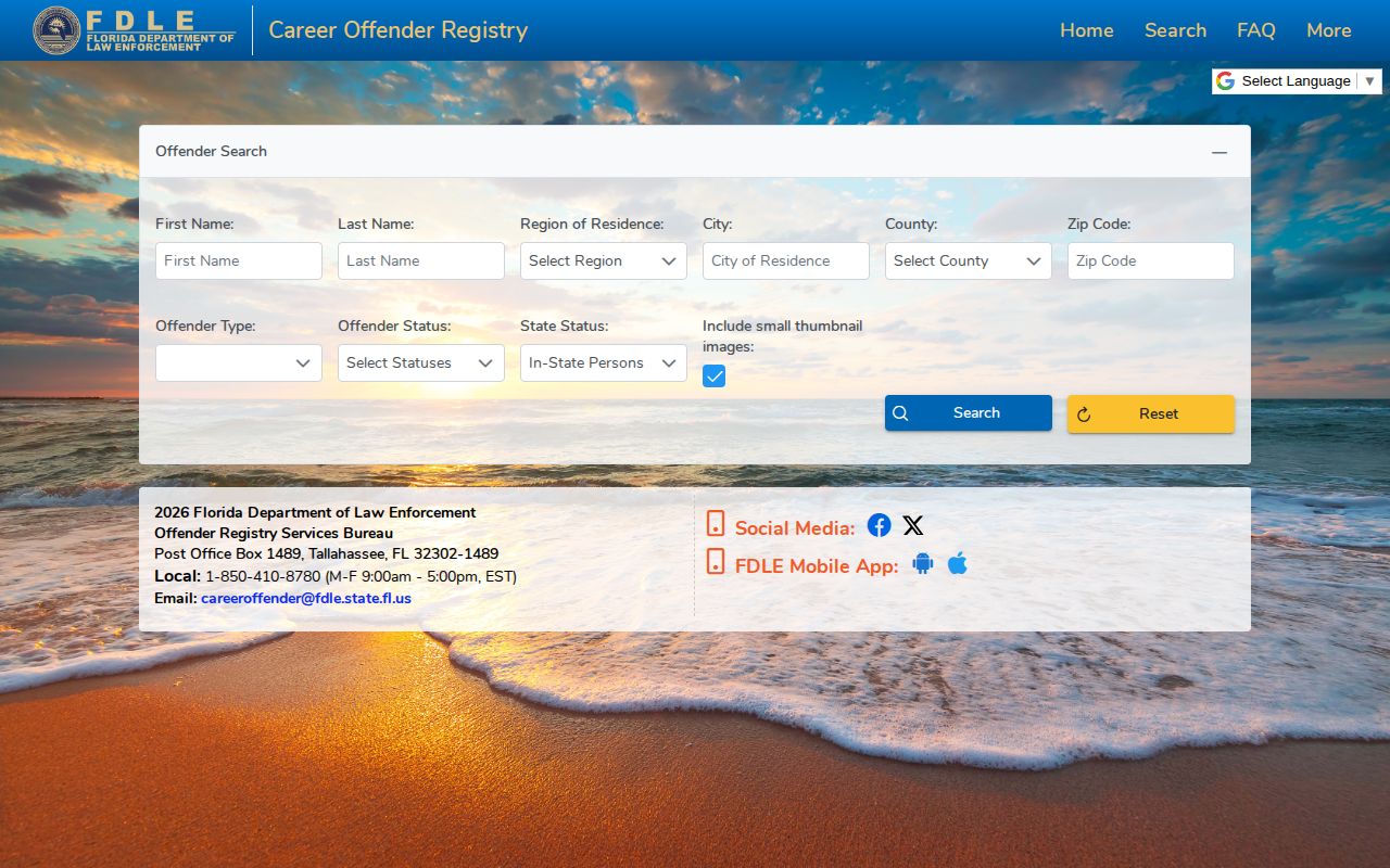 FDLE career offender photo search for Orange County released records